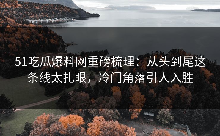 51吃瓜爆料网重磅梳理：从头到尾这条线太扎眼，冷门角落引人入胜