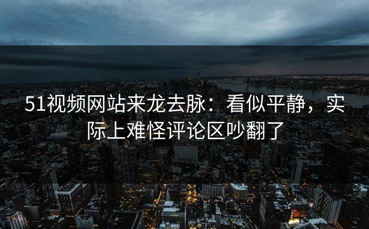 51视频网站来龙去脉：看似平静，实际上难怪评论区吵翻了